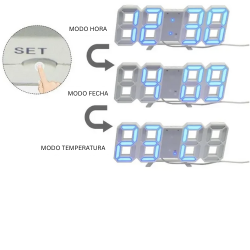 Reloj despertador Digital LED 3D
