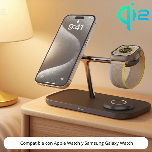 Estación de Carga Inalámbrica 3 en 1 Qi2